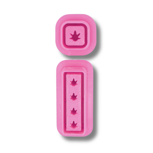 2 piece Marijuana Print Dangle - Polymer Clay Cutter