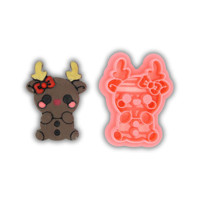 Cute Kawaii Reindeer - Polymer Clay Cutter