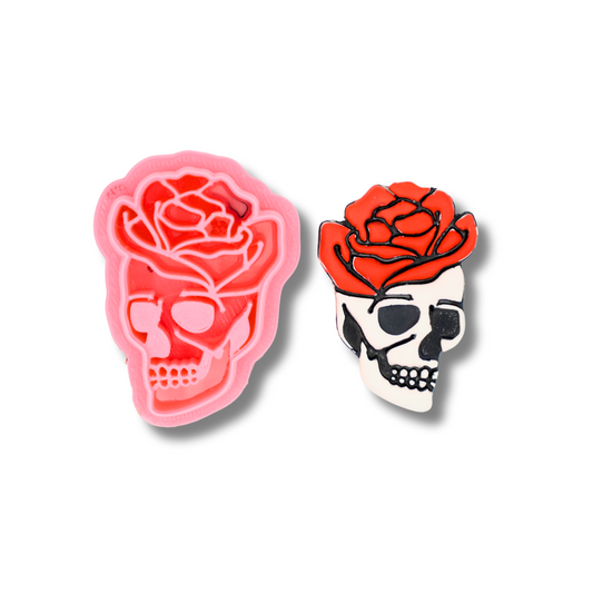 Blooming Skull - Polymer Clay Cutter