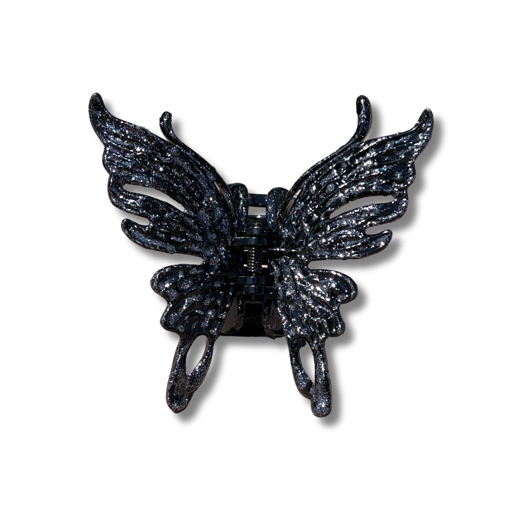 Black Glitter Butterfly - Claw Clip