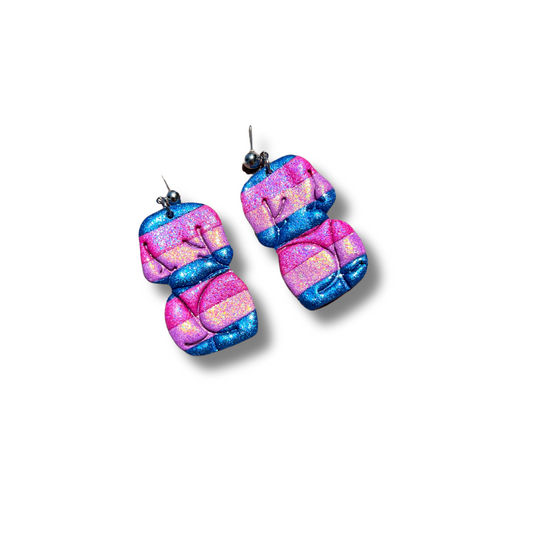 Body Positivity Bisexual Flag - Handmade Polymer Clay Earrings