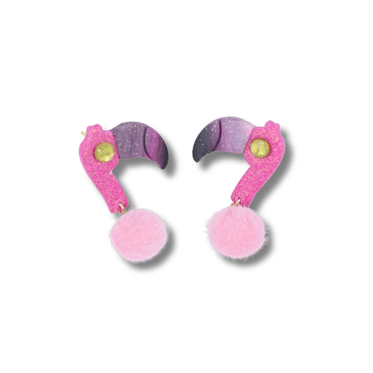 Flamingo Studs - Handmade Polymer Clay Earrings