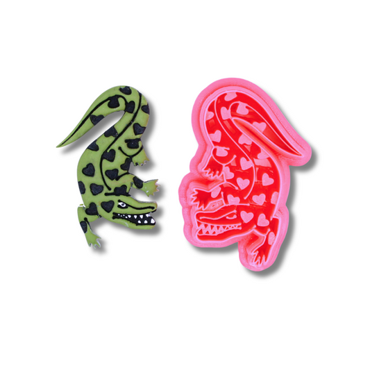 Heart Gator - Polymer Clay Cutter