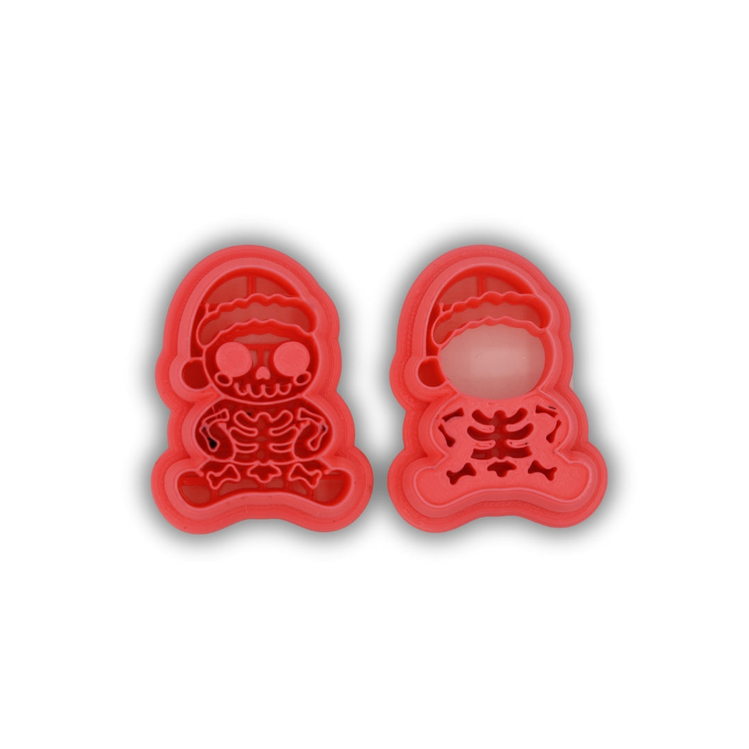 Kawaii Santa Skeleton - Polymer Clay Cutter Set