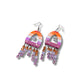 Lesbian Flag Statement Beaded Dangle- Handmade Polymer Clay Earrings