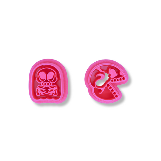 Pac Man Skull & Ghost Set Skull - Polymer Clay Cutter