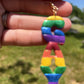 Gay Rainbow Dangle - Handmade Polymer Clay Earrings