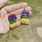 Body Positivity Gay Flag - Handmade Polymer Clay Earrings