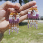 Lesbian Flag Statement Beaded Dangle- Handmade Polymer Clay Earrings