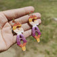 Gay Lesbian Flag Dangle - Handmade Polymer Clay Earrings