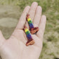 Rainbow Dildo Dangle - Handmade Polymer Clay Earrings