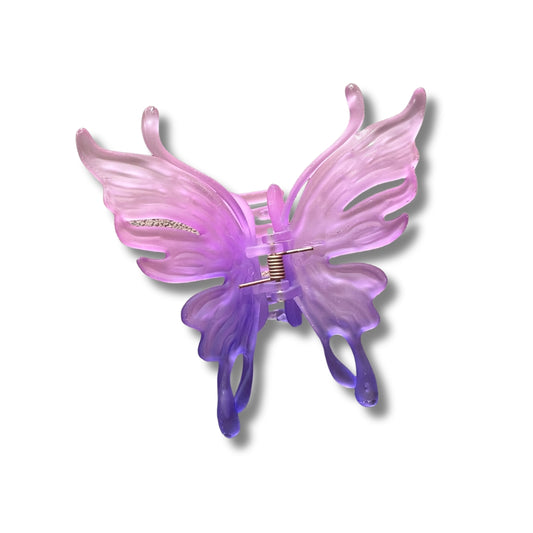 Purple Pink Transparent Butterfly - Claw Clip