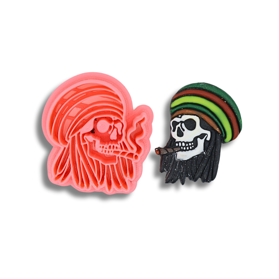 Rasta Skull - Polymer Clay Cutter