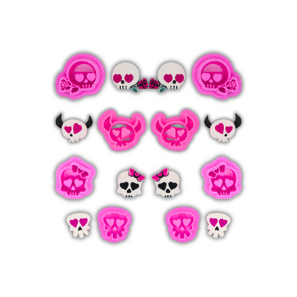 Skull Studs - Polymer Clay Cutter