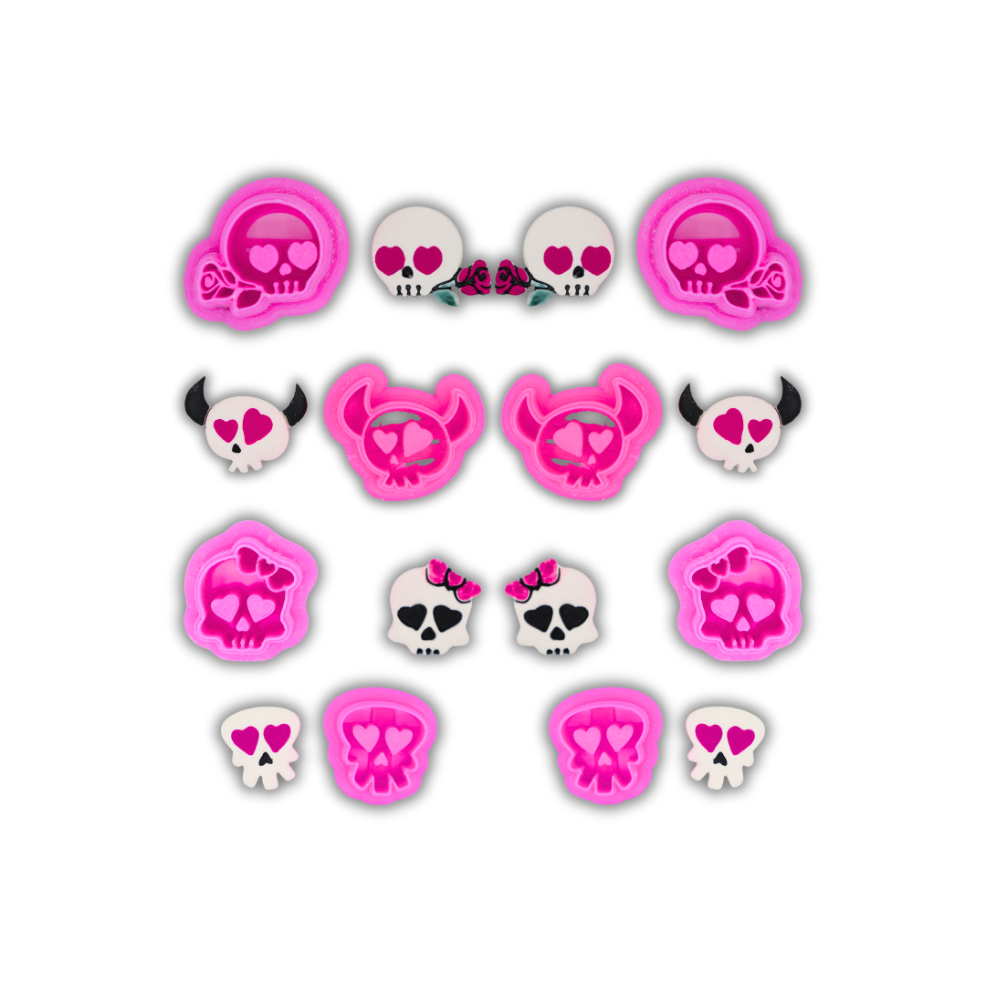 Skull Studs - Polymer Clay Cutter