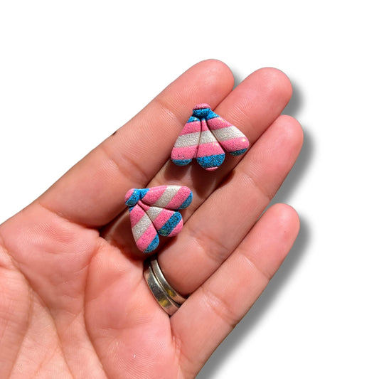 Transgender Floral Studs - Handmade Polymer Clay Earrings