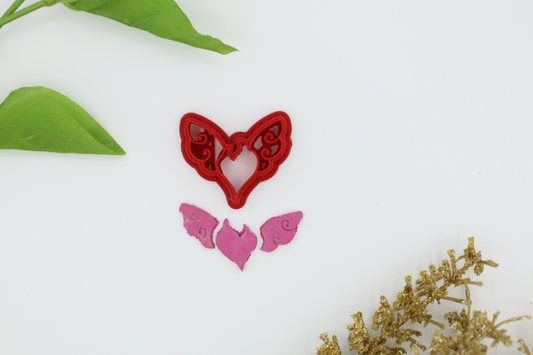 Flying Heart 3 Piece - Polymer Clay Cutter