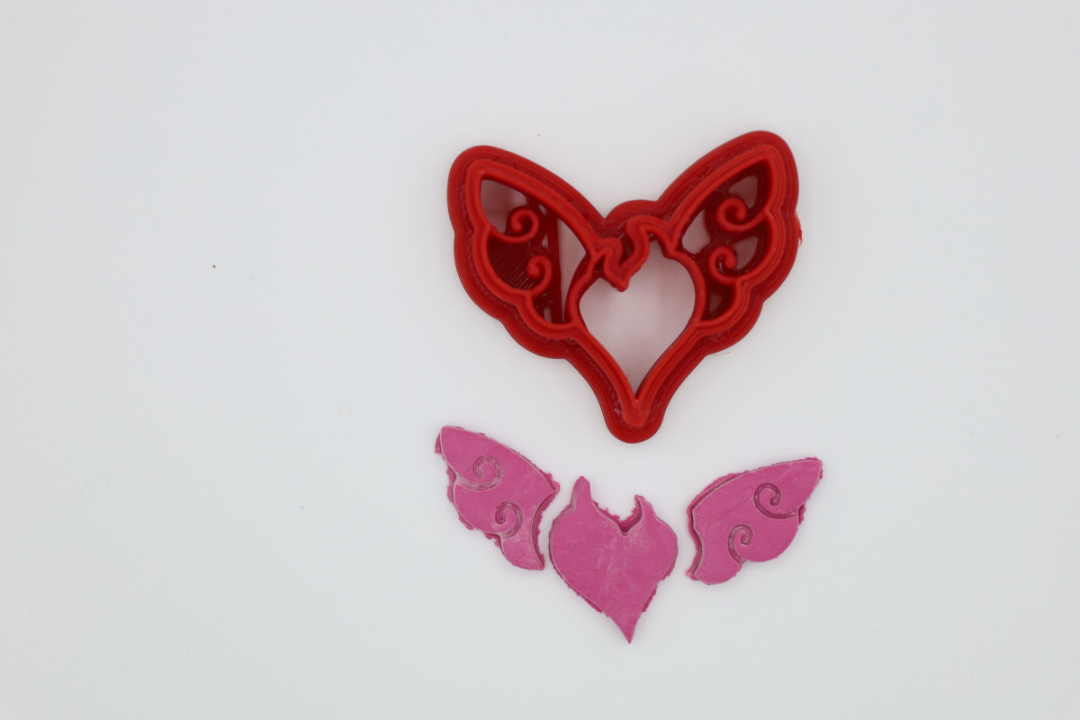 Flying Heart 3 Piece - Polymer Clay Cutter