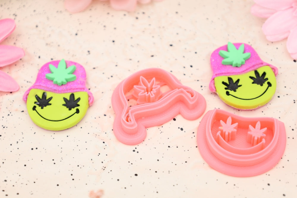 Smiley Face with Bucket Hat- Polymer Clay Cutter Set