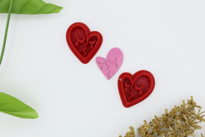 Crying Heart - Polymer Clay Cutter