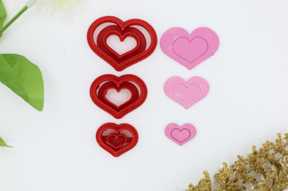 Double Hearts - Polymer Clay Cutter