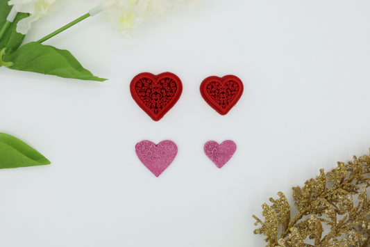 Floral Heart - Polymer Clay Cutter