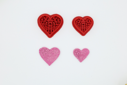 Floral Heart - Polymer Clay Cutter