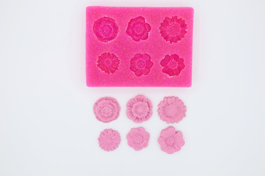 6 Detailed Flowers Mold