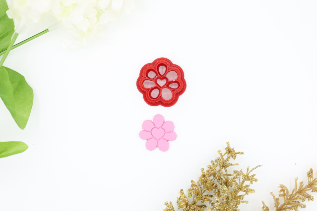 Heart Flower - Polymer Clay Cutter