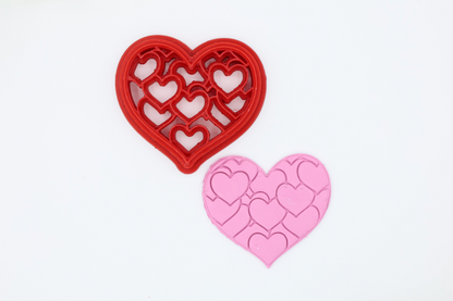 Heart Patterned Heart - Polymer Clay Cutter